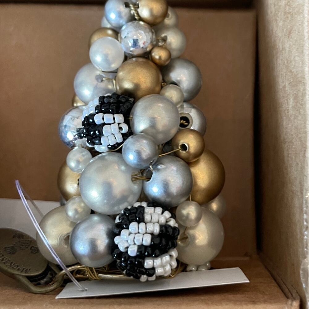 NEW Mackenzie-Childs Glam Up Beaded Tree Napkin Rings, Set of 4 Christmas Decor - Picture 7 of 8